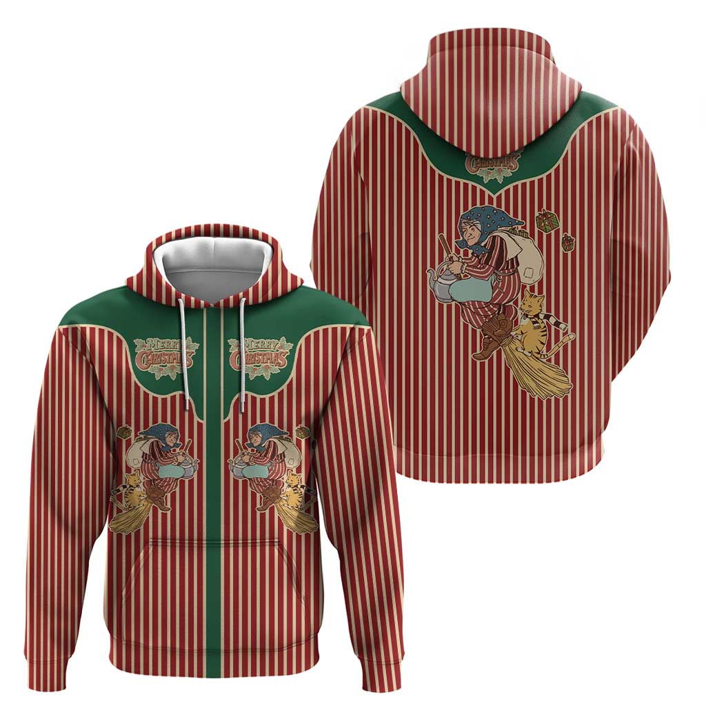 Western Yoke Hoodie Befana Merry Christmas Retro Style - Wonder Print Shop