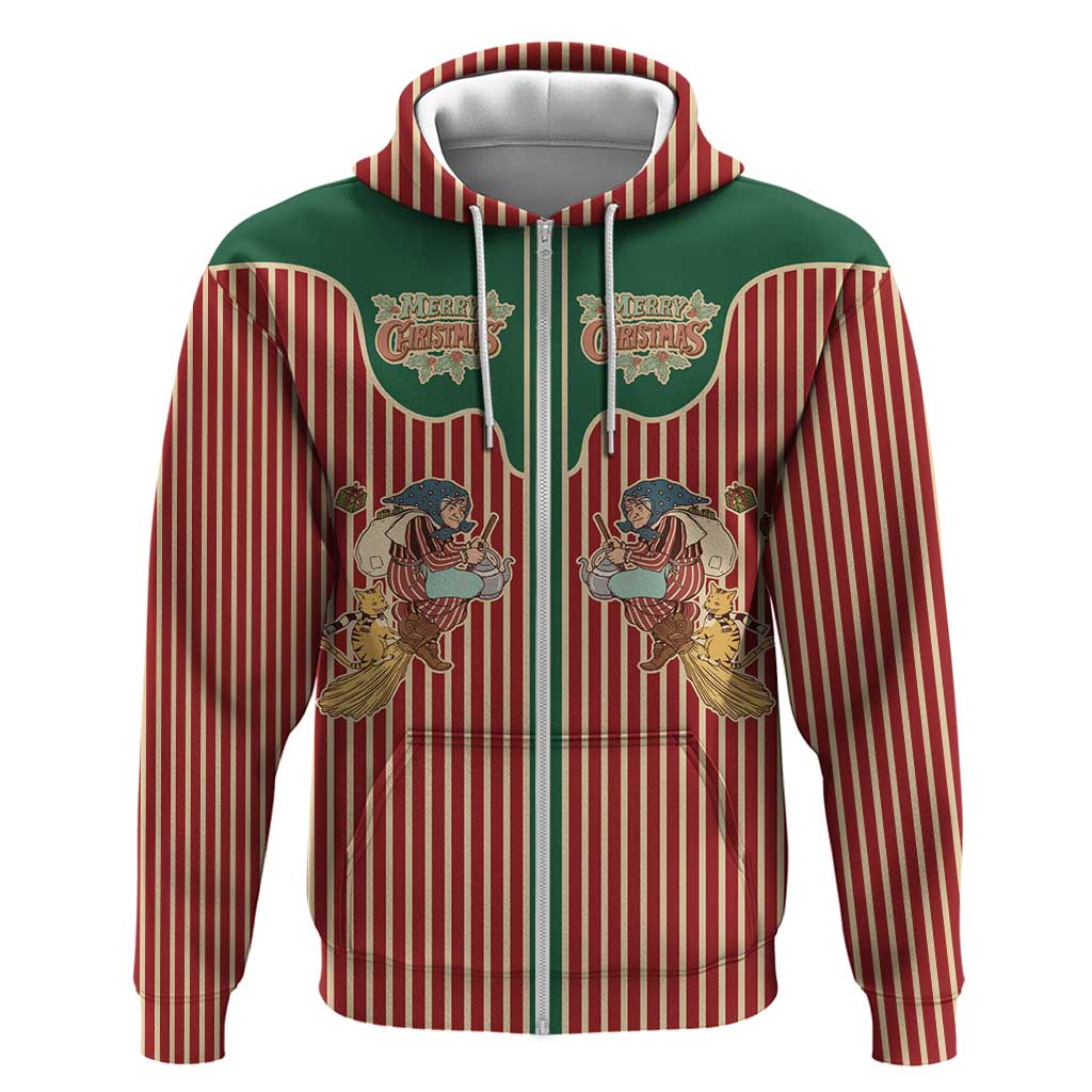 Western Yoke Hoodie Befana Merry Christmas Retro Style - Wonder Print Shop