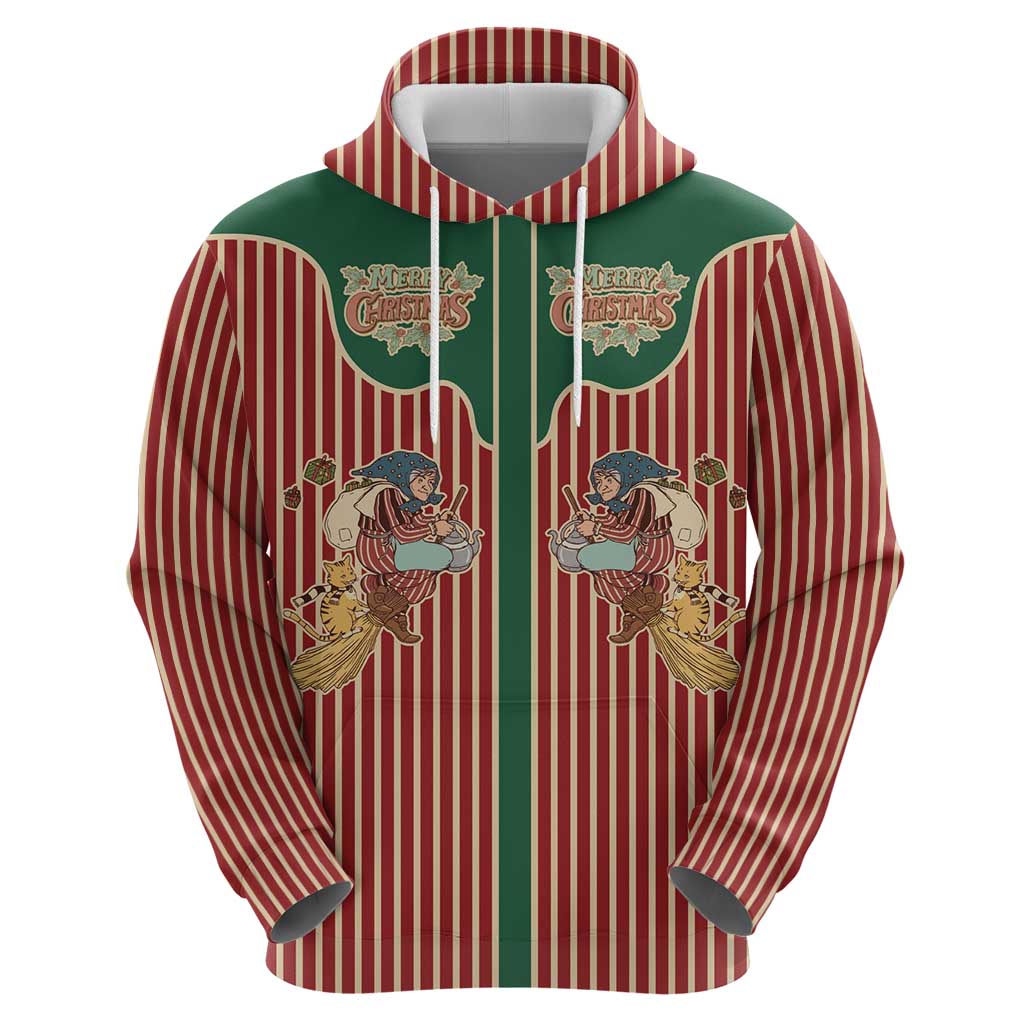 Western Yoke Hoodie Befana Merry Christmas Retro Style - Wonder Print Shop
