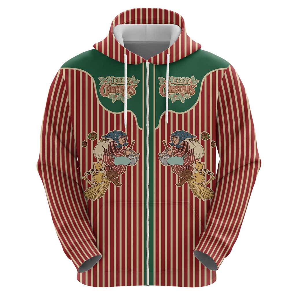 Western Yoke Hoodie Befana Merry Christmas Retro Style - Wonder Print Shop