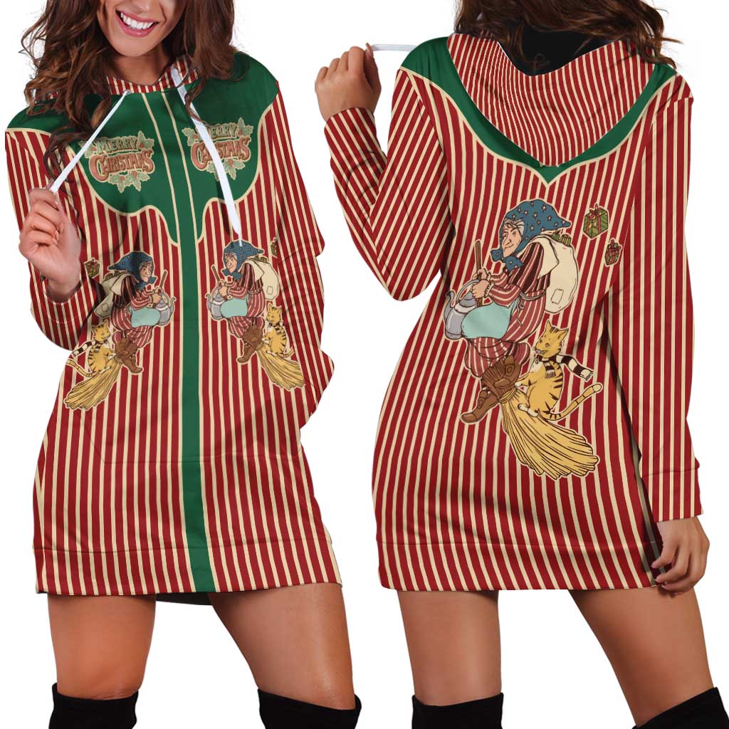 Western Yoke Hoodie Dress Befana Merry Christmas Retro Style - Wonder Print Shop