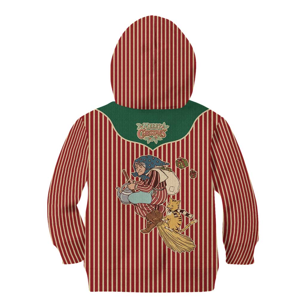 Western Yoke Kid Hoodie Befana Merry Christmas Retro Style - Wonder Print Shop