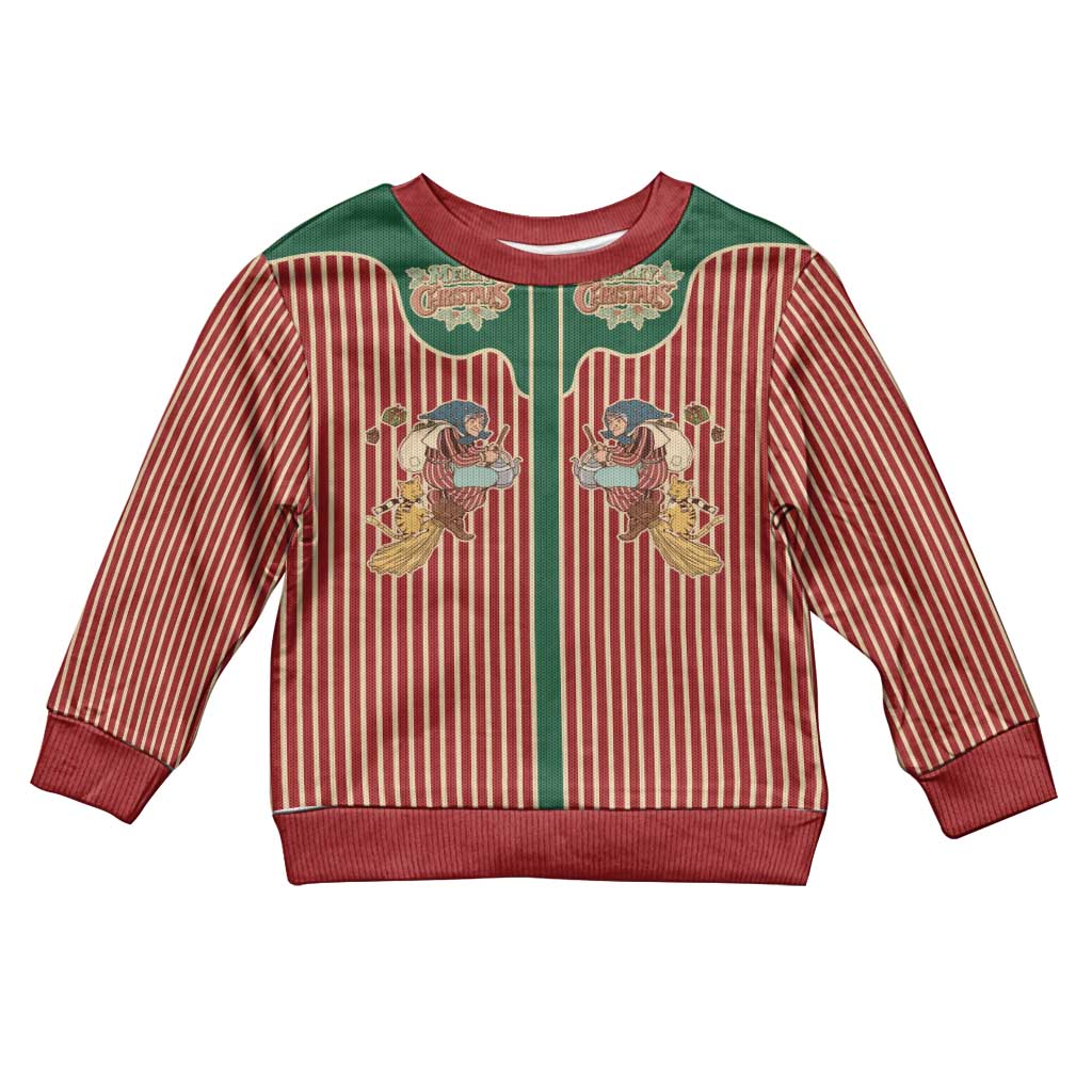 Western Yoke Kid Ugly Christmas Sweater Befana Merry Christmas Retro Style - Wonder Print Shop
