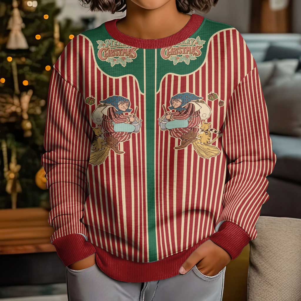 Western Yoke Kid Ugly Christmas Sweater Befana Merry Christmas Retro Style - Wonder Print Shop