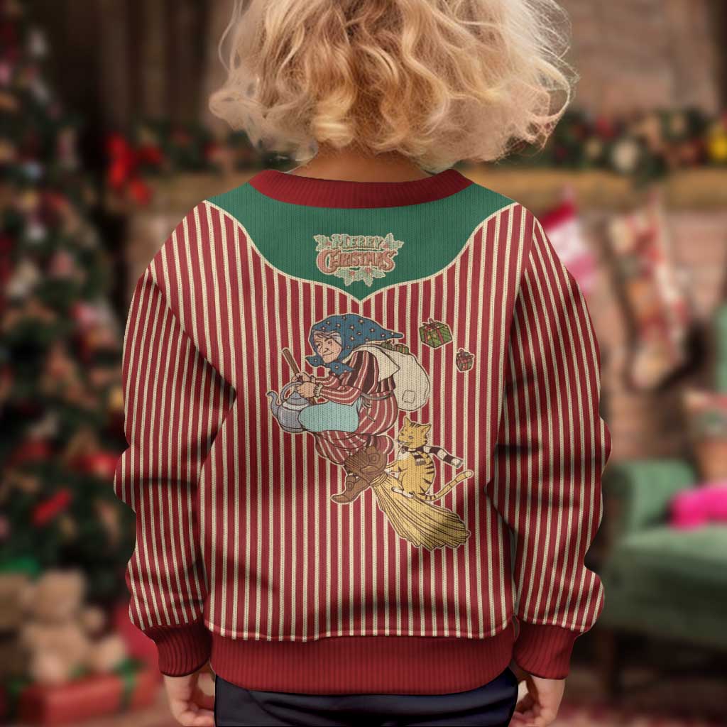 Western Yoke Kid Ugly Christmas Sweater Befana Merry Christmas Retro Style - Wonder Print Shop
