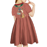 Western Yoke Kid Short Sleeve Dress Befana Merry Christmas Retro Style - Wonder Print Shop