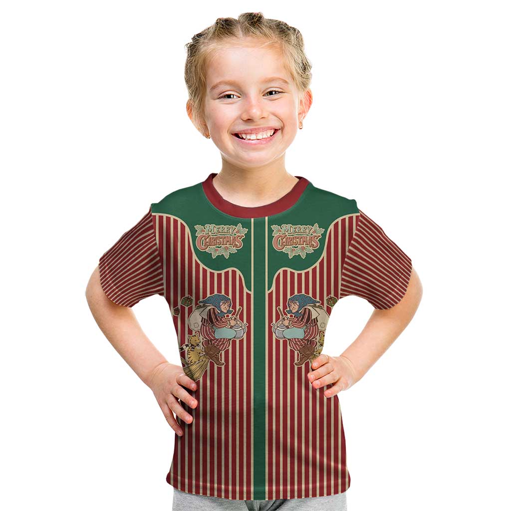 Western Yoke Kid T Shirt Befana Merry Christmas Retro Style - Wonder Print Shop