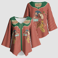Western Yoke Kimono Sleeve Blouse Befana Merry Christmas Retro Style - Wonder Print Shop