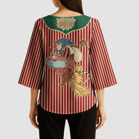 Western Yoke Kimono Sleeve Blouse Befana Merry Christmas Retro Style - Wonder Print Shop