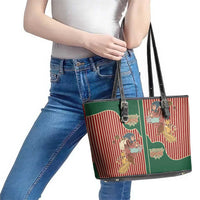 Western Yoke Leather Tote Bag Befana Merry Christmas Retro Style - Wonder Print Shop