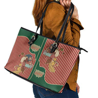 Western Yoke Leather Tote Bag Befana Merry Christmas Retro Style - Wonder Print Shop