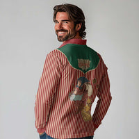 Western Yoke Long Sleeve Polo Shirt Befana Merry Christmas Retro Style - Wonder Print Shop