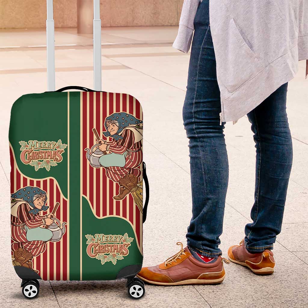 Western Yoke Luggage Cover Befana Merry Christmas Retro Style - Wonder Print Shop