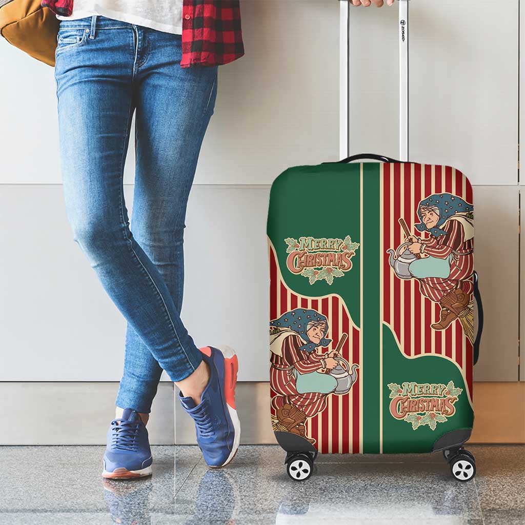 Western Yoke Luggage Cover Befana Merry Christmas Retro Style - Wonder Print Shop