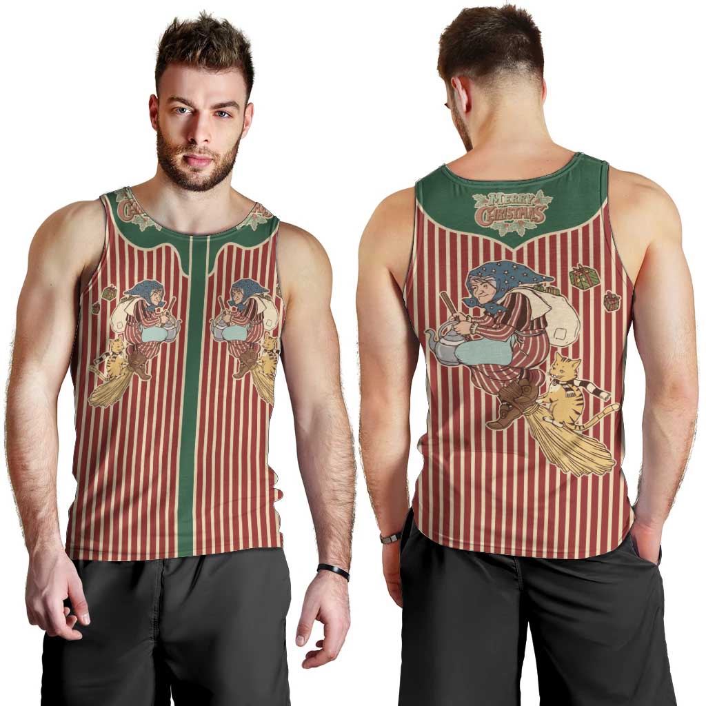 Western Yoke Men Tank Top Befana Merry Christmas Retro Style - Wonder Print Shop