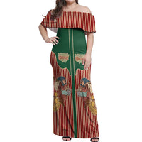Western Yoke Off Shoulder Maxi Dress Befana Merry Christmas Retro Style - Wonder Print Shop