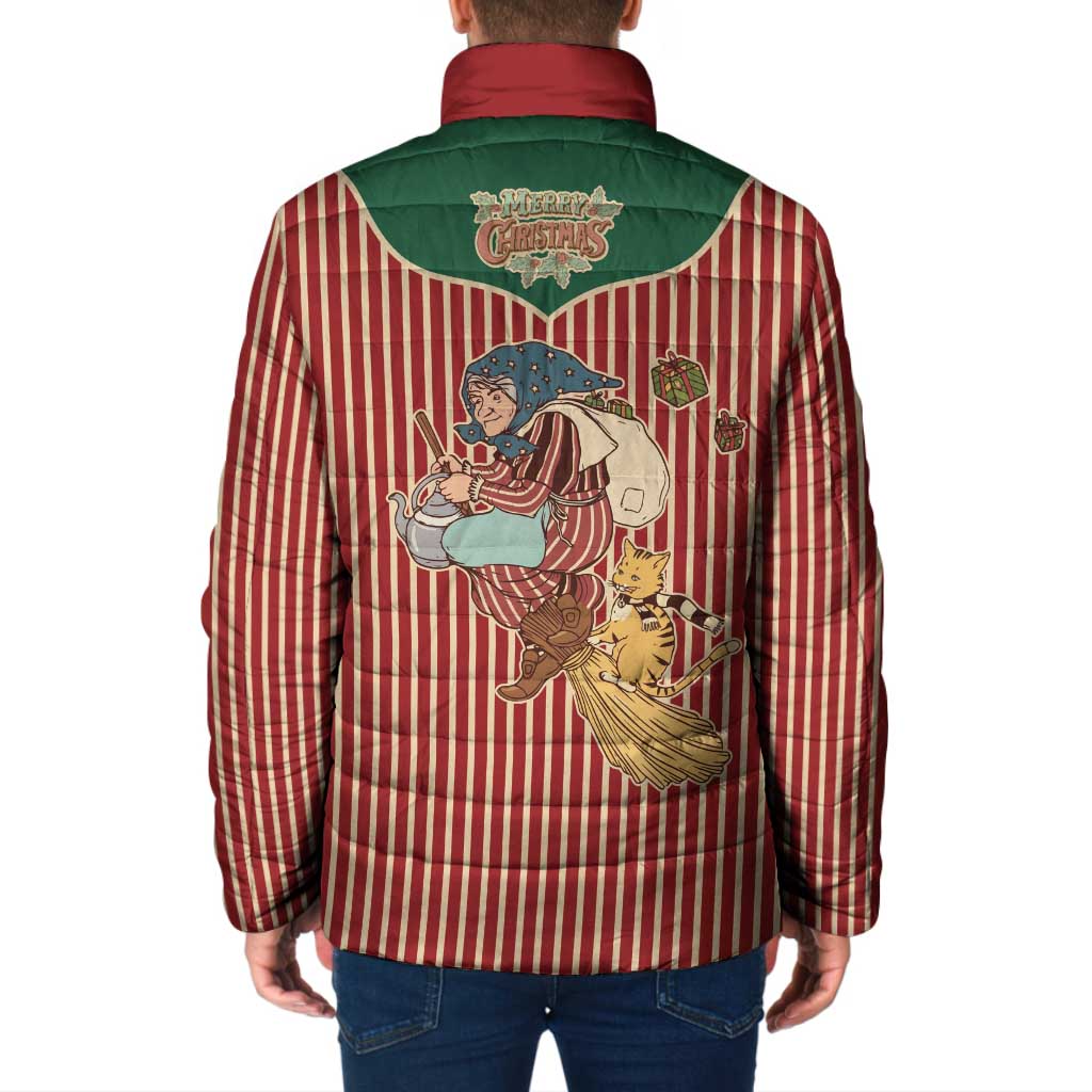 Western Yoke Padded Jacket Befana Merry Christmas Retro Style - Wonder Print Shop