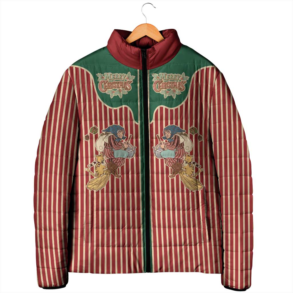 Western Yoke Padded Jacket Befana Merry Christmas Retro Style - Wonder Print Shop
