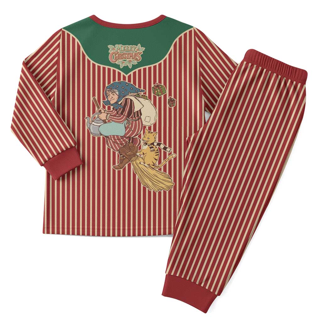 Western Yoke Christmas Pajama Set Befana Merry Christmas Retro Style - Wonder Print Shop
