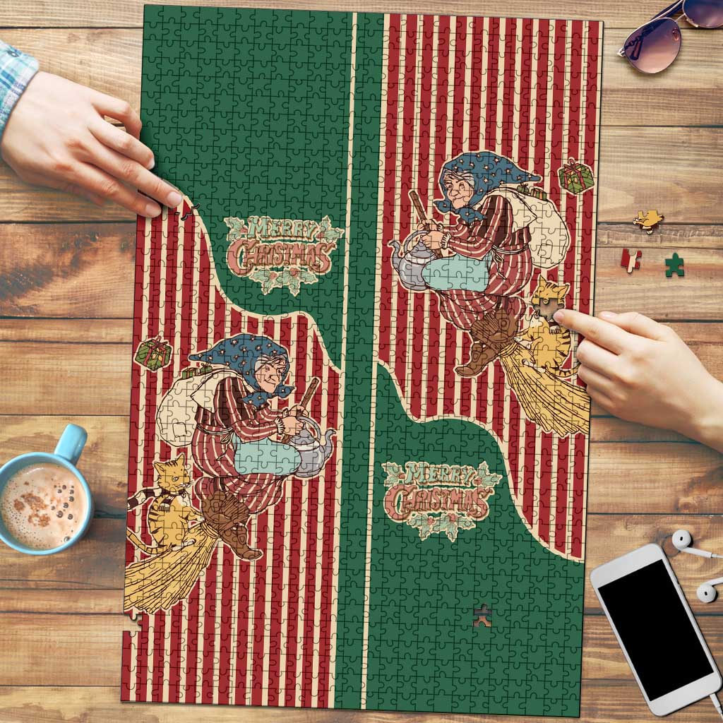 Western Yoke Puzzle Befana Merry Christmas Retro Style - Wonder Print Shop