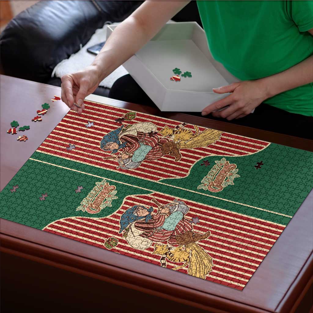 Western Yoke Puzzle Befana Merry Christmas Retro Style - Wonder Print Shop