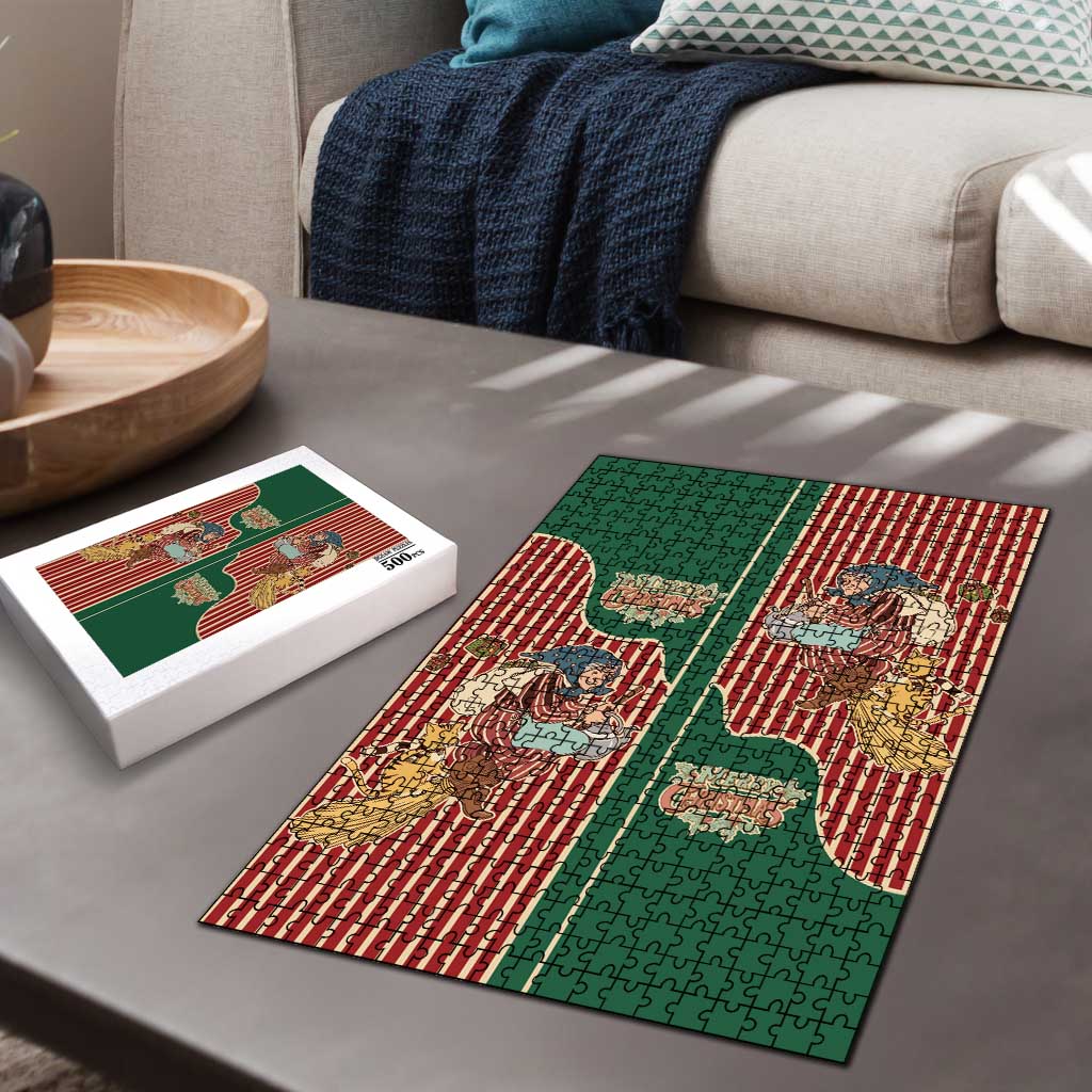 Western Yoke Puzzle Befana Merry Christmas Retro Style - Wonder Print Shop