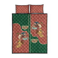 Western Yoke Quilt Bed Set Befana Merry Christmas Retro Style - Wonder Print Shop