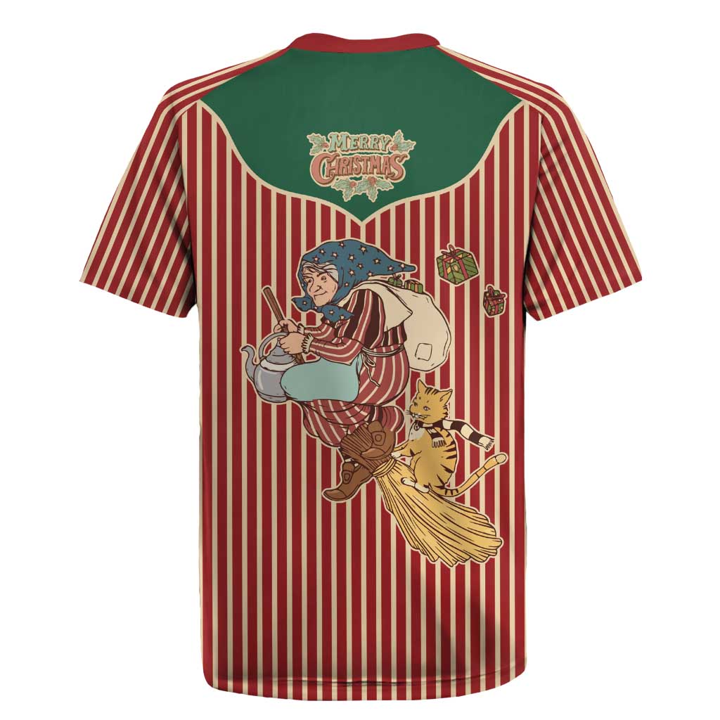 Western Yoke Rugby Jersey Befana Merry Christmas Retro Style - Wonder Print Shop