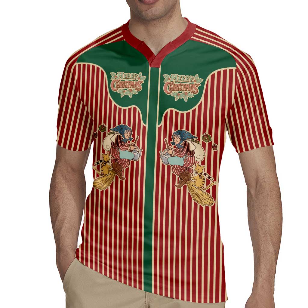 Western Yoke Rugby Jersey Befana Merry Christmas Retro Style - Wonder Print Shop