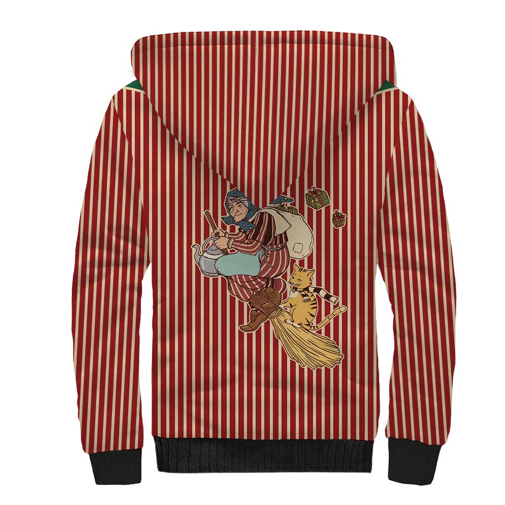 Western Yoke Sherpa Hoodie Befana Merry Christmas Retro Style - Wonder Print Shop