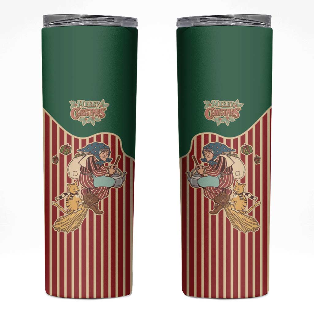 Western Yoke Skinny Tumbler Befana Merry Christmas Retro Style - Wonder Print Shop