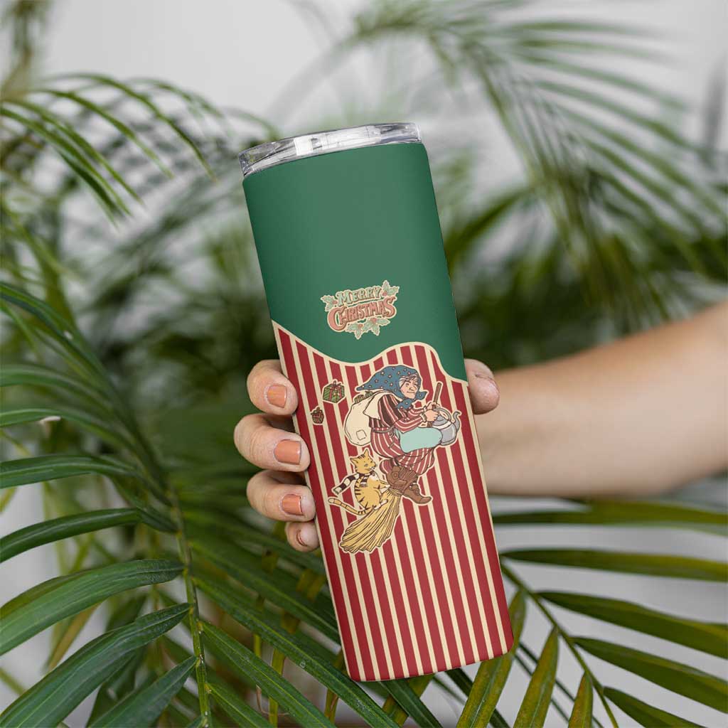 Western Yoke Skinny Tumbler Befana Merry Christmas Retro Style - Wonder Print Shop