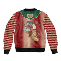 Western Yoke Sleeve Zip Bomber Jacket Befana Merry Christmas Retro Style - Wonder Print Shop