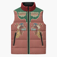 Western Yoke Sleeveless Puffer Jacket Befana Merry Christmas Retro Style - Wonder Print Shop