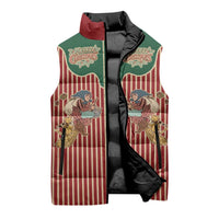 Western Yoke Sleeveless Puffer Jacket Befana Merry Christmas Retro Style - Wonder Print Shop