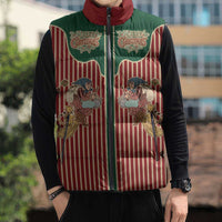 Western Yoke Sleeveless Puffer Jacket Befana Merry Christmas Retro Style - Wonder Print Shop