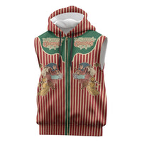 Western Yoke Sleeveless Zip Hoodie Befana Merry Christmas Retro Style - Wonder Print Shop
