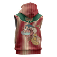 Western Yoke Sleeveless Zip Hoodie Befana Merry Christmas Retro Style - Wonder Print Shop