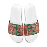 Western Yoke Slide Sandals Befana Merry Christmas Retro Style - Wonder Print Shop