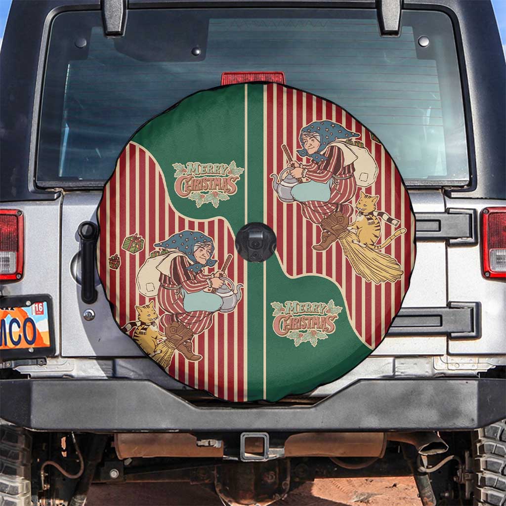 Western Yoke Spare Tire Cover Befana Merry Christmas Retro Style - Wonder Print Shop