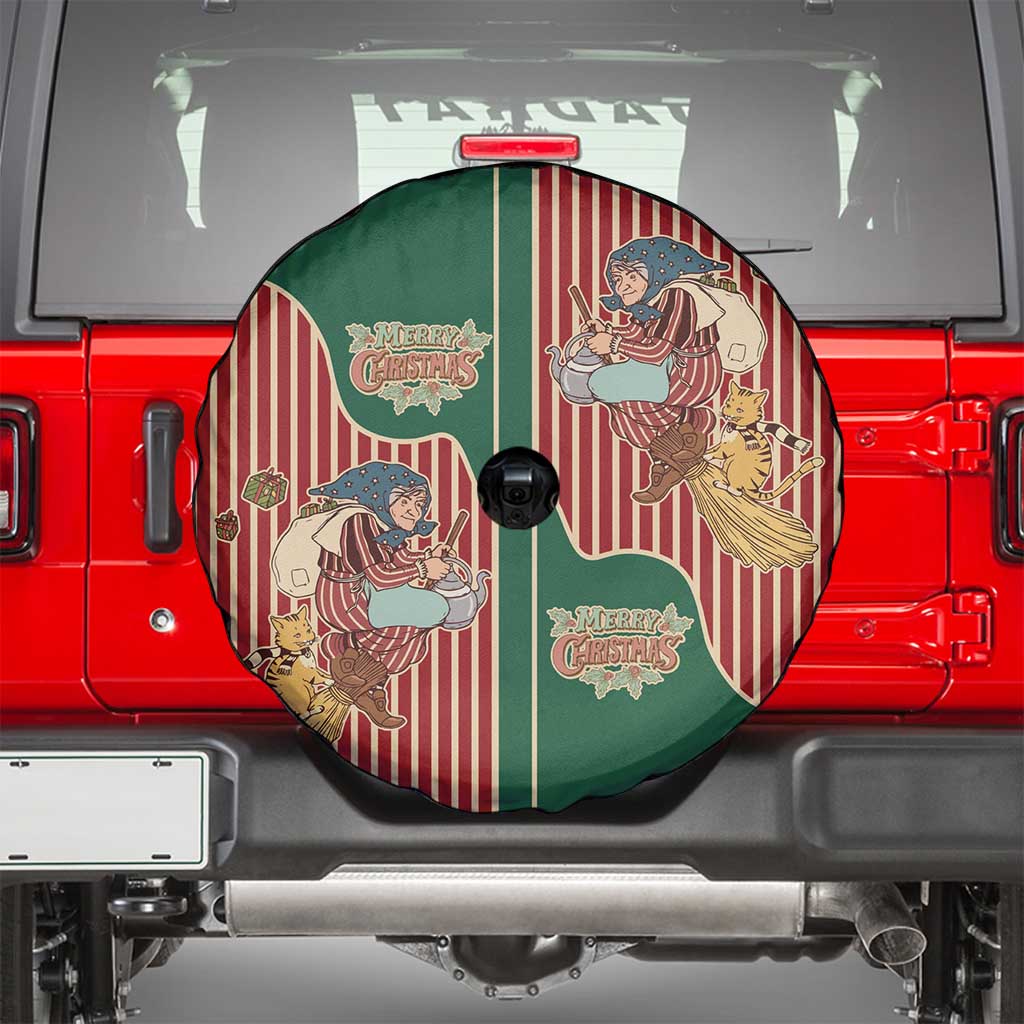Western Yoke Spare Tire Cover Befana Merry Christmas Retro Style - Wonder Print Shop
