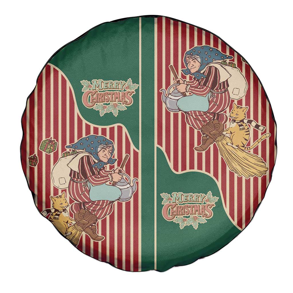 Western Yoke Spare Tire Cover Befana Merry Christmas Retro Style - Wonder Print Shop