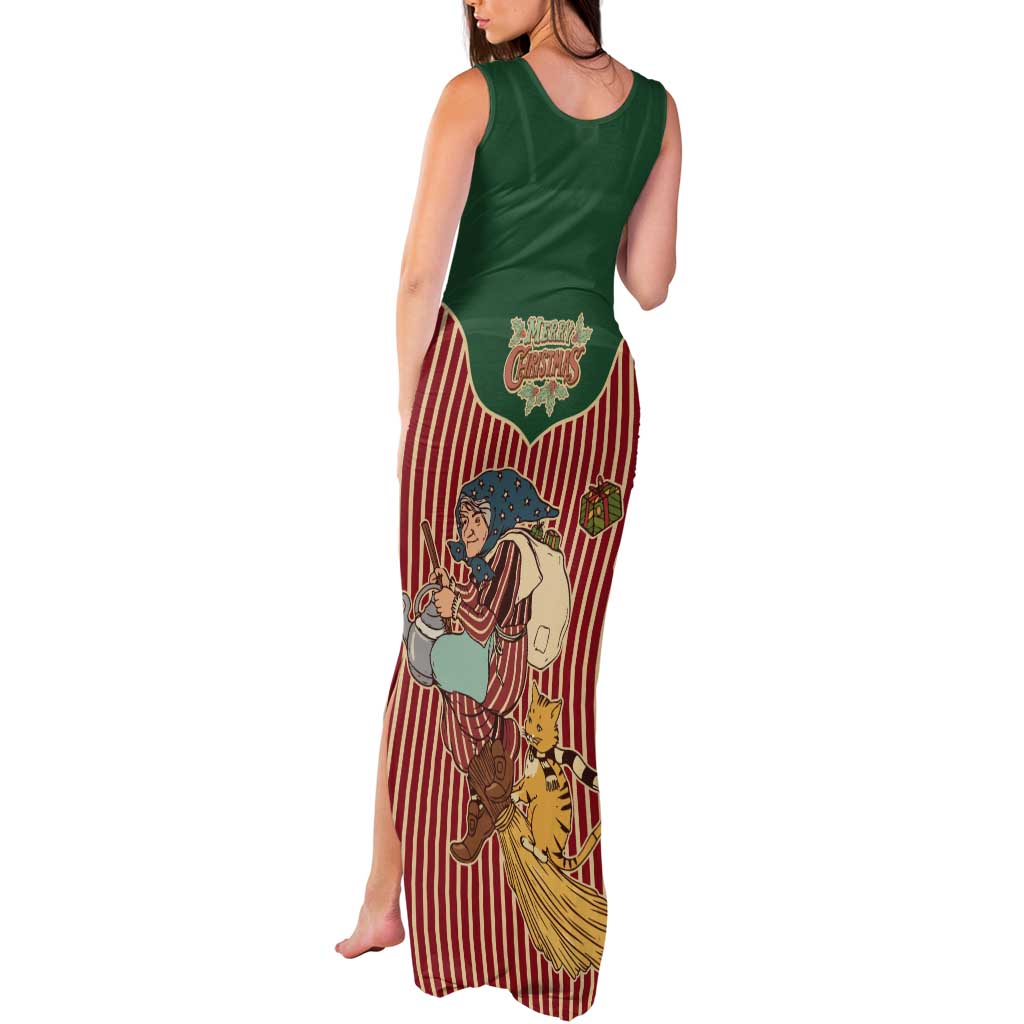 Western Yoke Tank Maxi Dress Befana Merry Christmas Retro Style - Wonder Print Shop