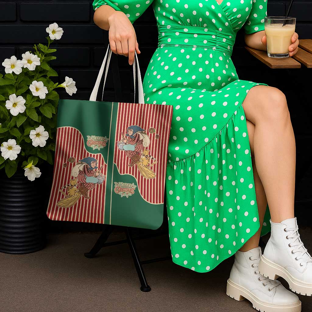 Western Yoke Tote Bag Befana Merry Christmas Retro Style - Wonder Print Shop