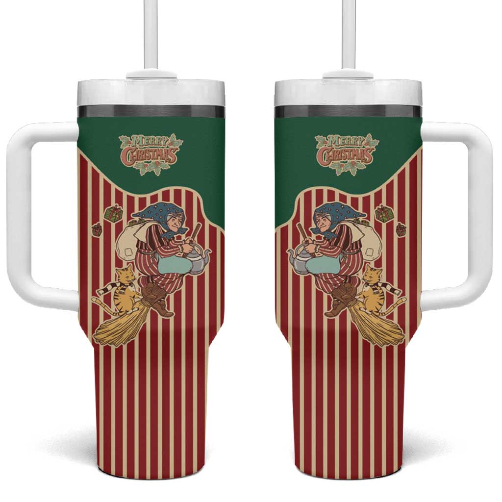Western Yoke Tumbler With Handle Befana Merry Christmas Retro Style - Wonder Print Shop