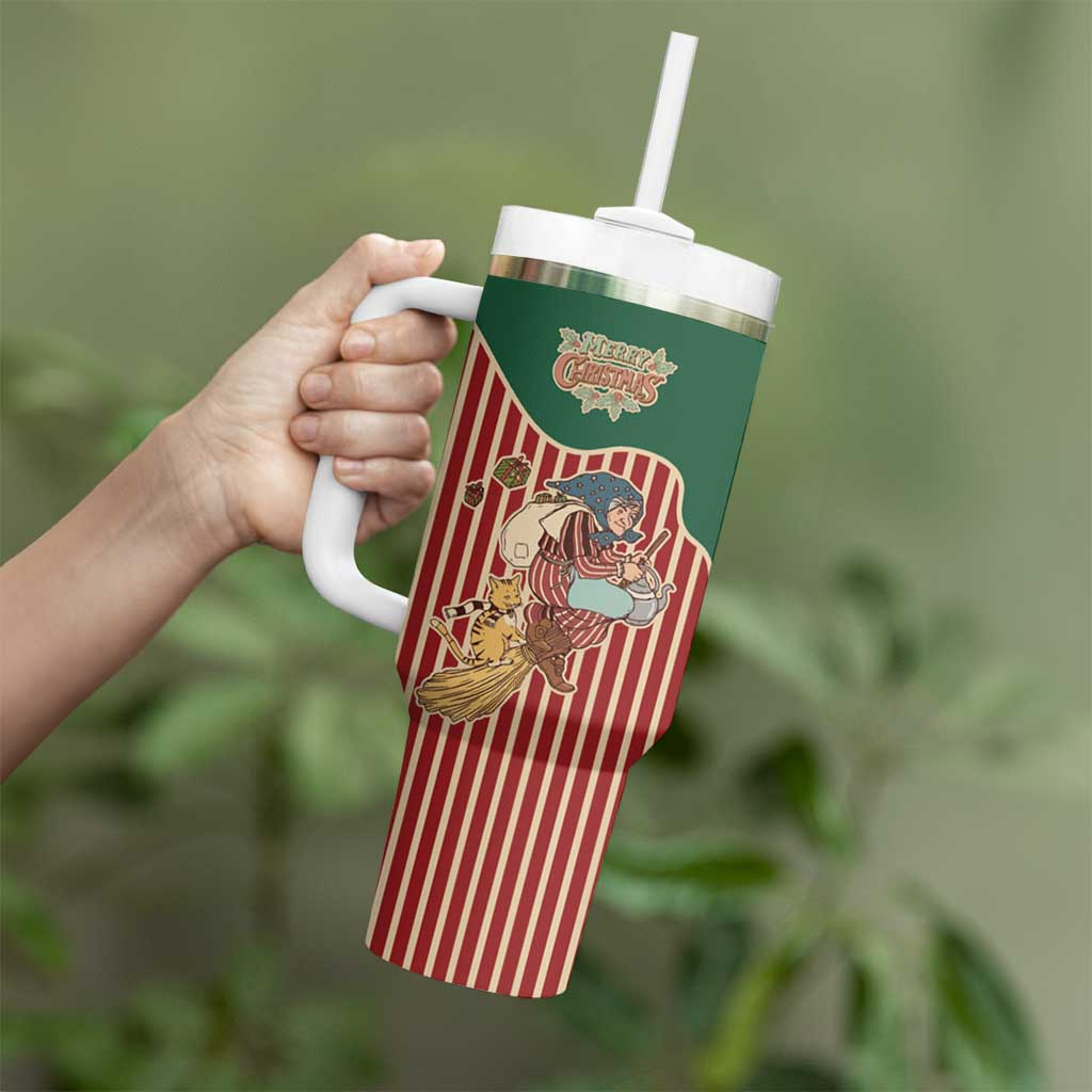 Western Yoke Tumbler With Handle Befana Merry Christmas Retro Style - Wonder Print Shop