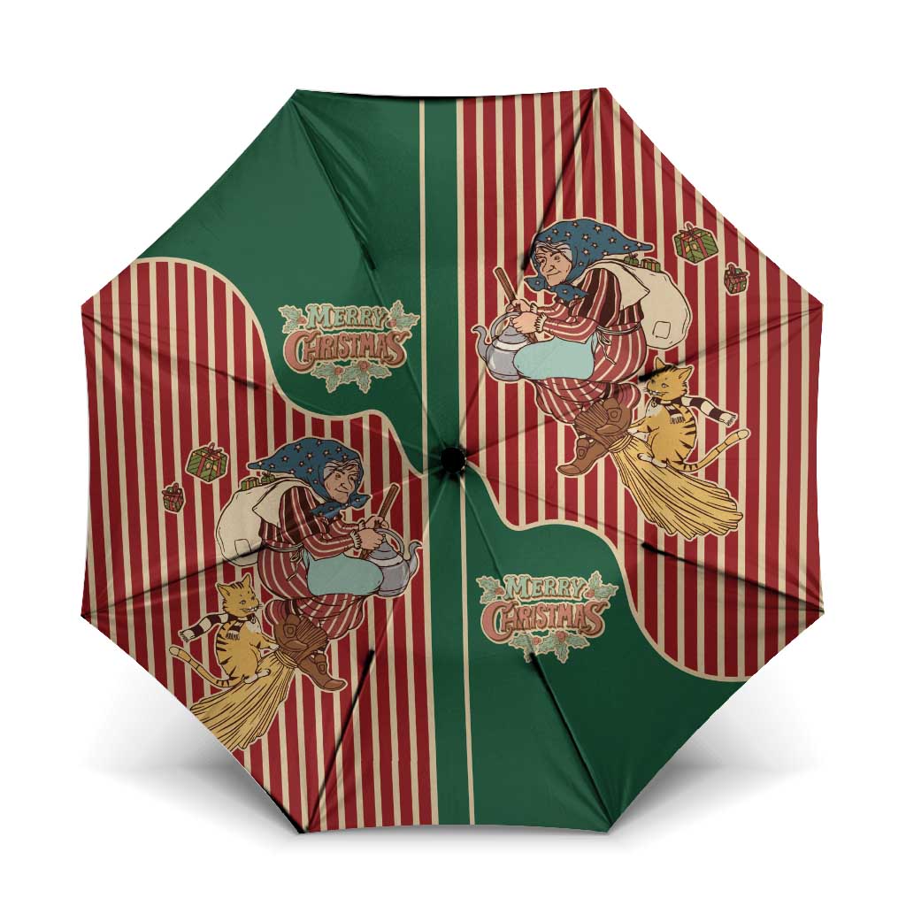 Western Yoke Umbrella Befana Merry Christmas Retro Style - Wonder Print Shop