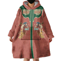 Western Yoke Wearable Blanket Hoodie Befana Merry Christmas Retro Style - Wonder Print Shop