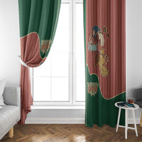 Western Yoke Window Curtain Befana Merry Christmas Retro Style - Wonder Print Shop