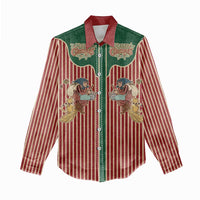 Western Yoke Women Casual Shirt Befana Merry Christmas Retro Style - Wonder Print Shop